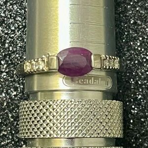 RJ Graziano Genuine Natural Ruby & CZ Ring Size 925 SS